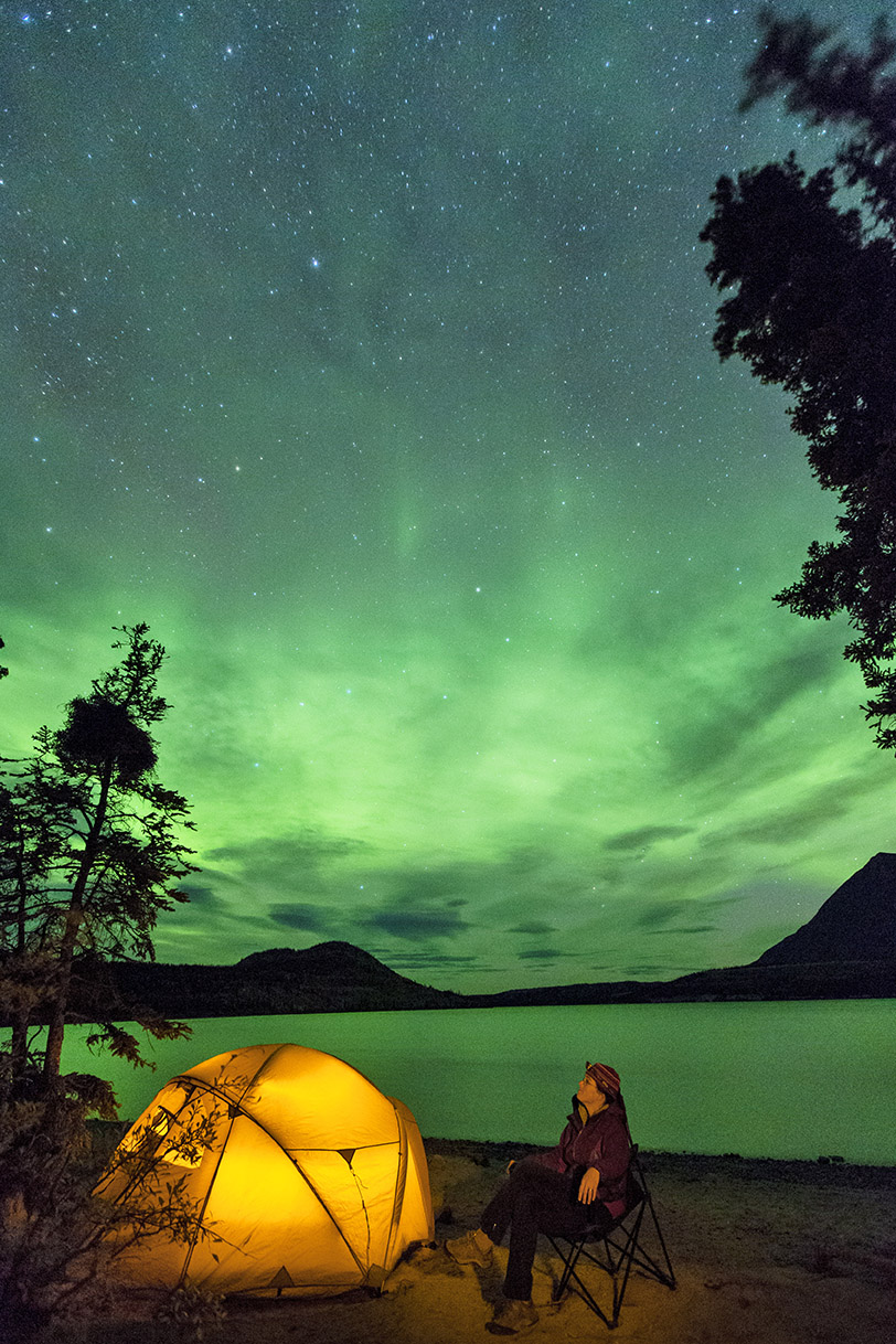 Camping in front of Northern Lights