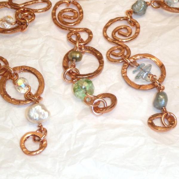 Copper and bead jewelry by Leslie Leong