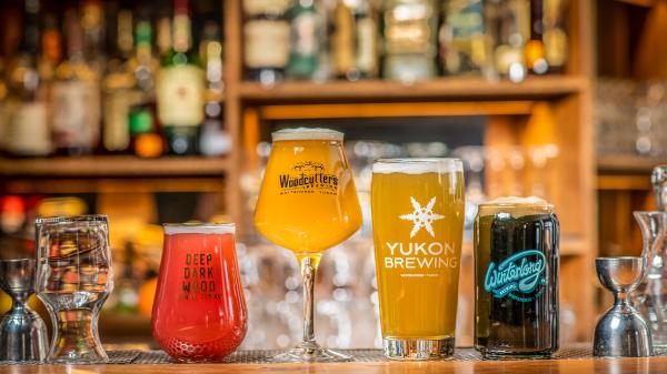 A lineup of Yukon-made beer