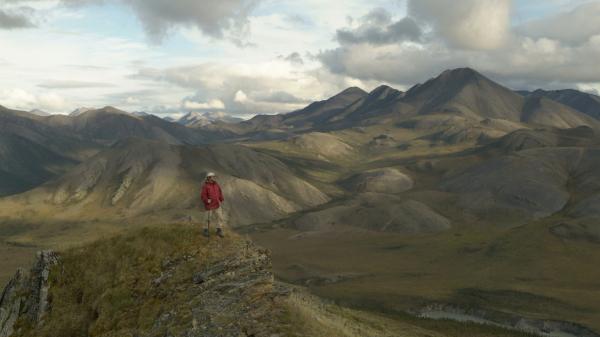 A person takes in the spectacular view of Ivvavik National Park in northern Yukon