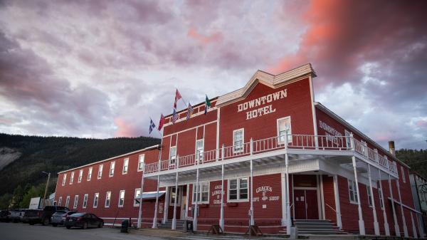 Downtown hotel under the midnight sun