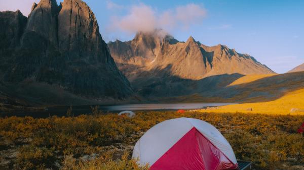 Camping at divide lake in the Yukon