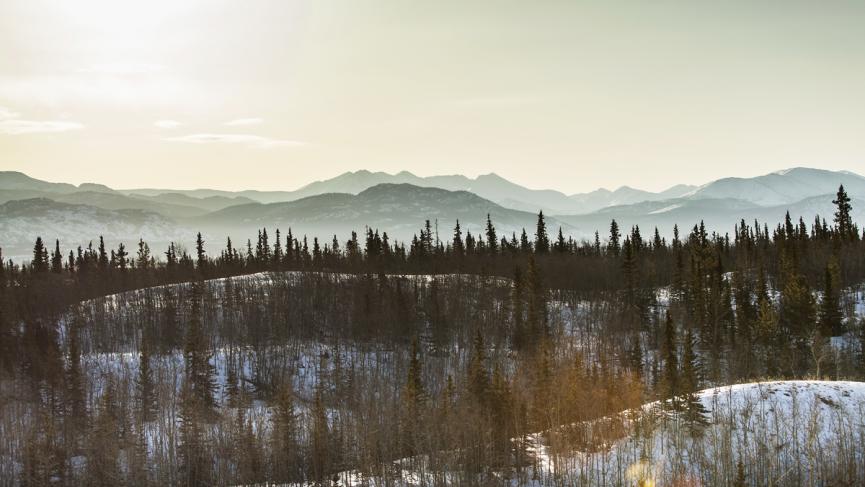Snowy mountain range 