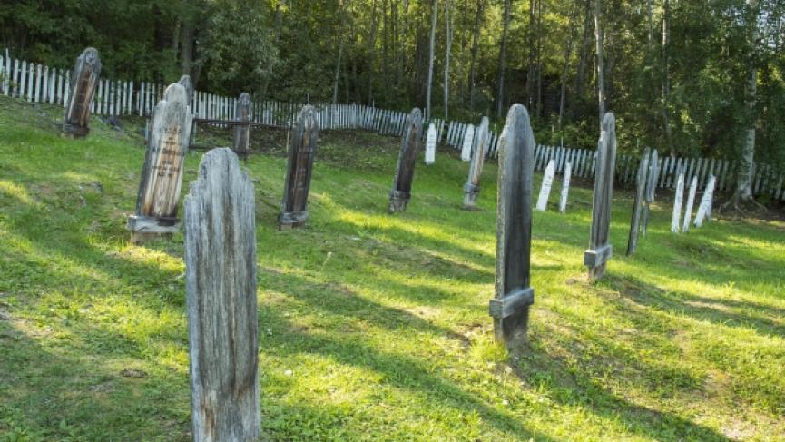 Gravestones in the Dawson City Cemetary