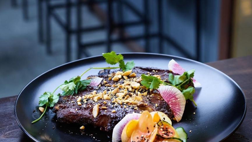 A gorgeous meal is presented at Wayfarer Oyster House in Whitehorse
