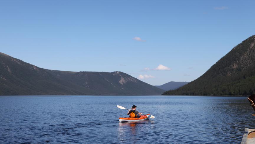 Kayaking at Tincup Lake