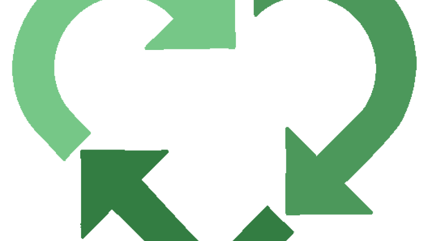 Recycled with Love (green heart)