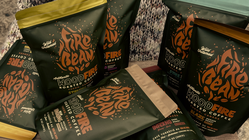 a collection of Firebean bags