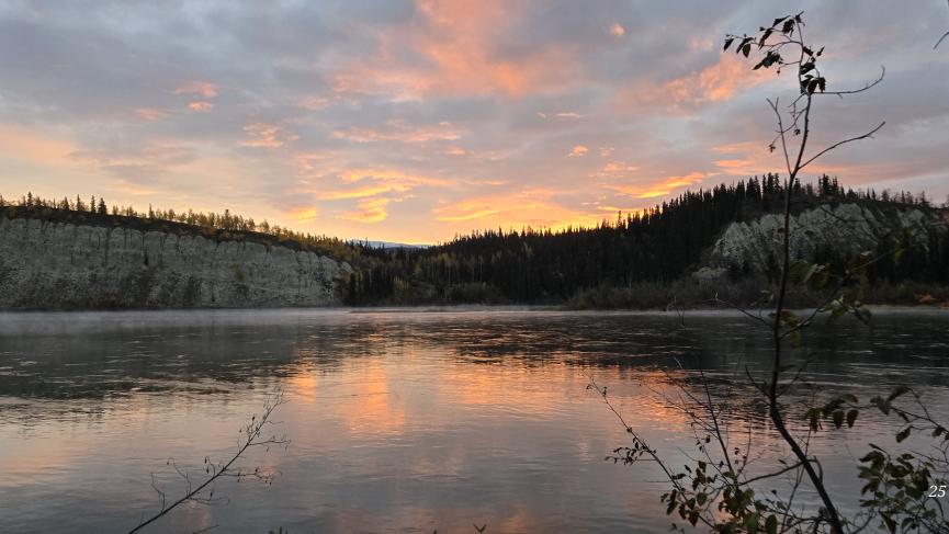 Sunrise in Whitehorse from the Yukon River 