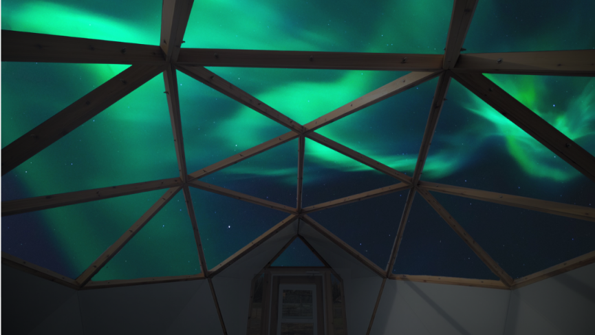 interior dome with lights above