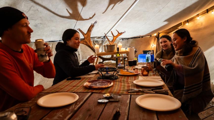 Fondue night in Yukon wilderness