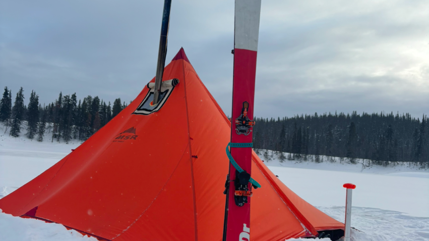 Winter camping on lake - for add-on