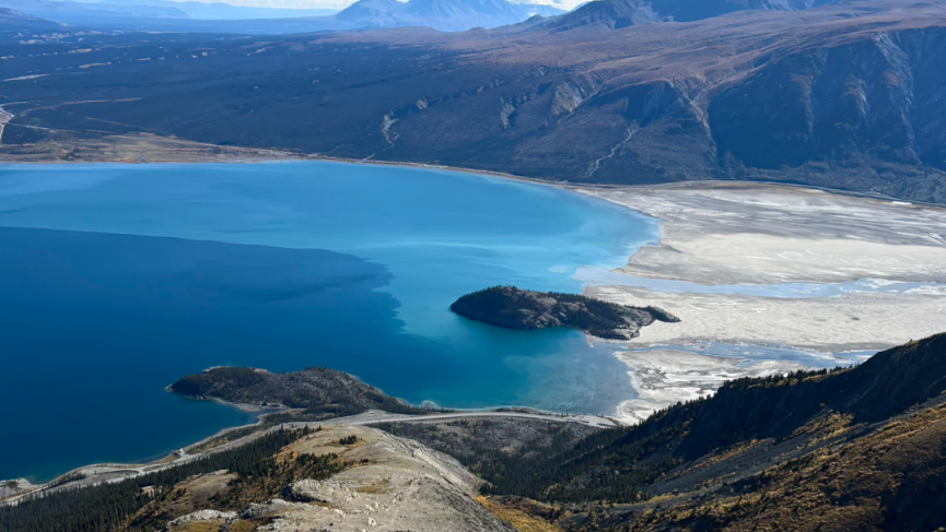 View of Kluane Lake from Sheep Mountain