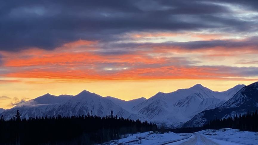 Sun rise over mountains