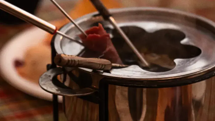 Wild elk and bison fondue