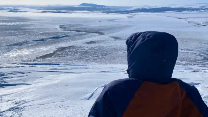 Overlooking the wilderness Northwest Territories in winter