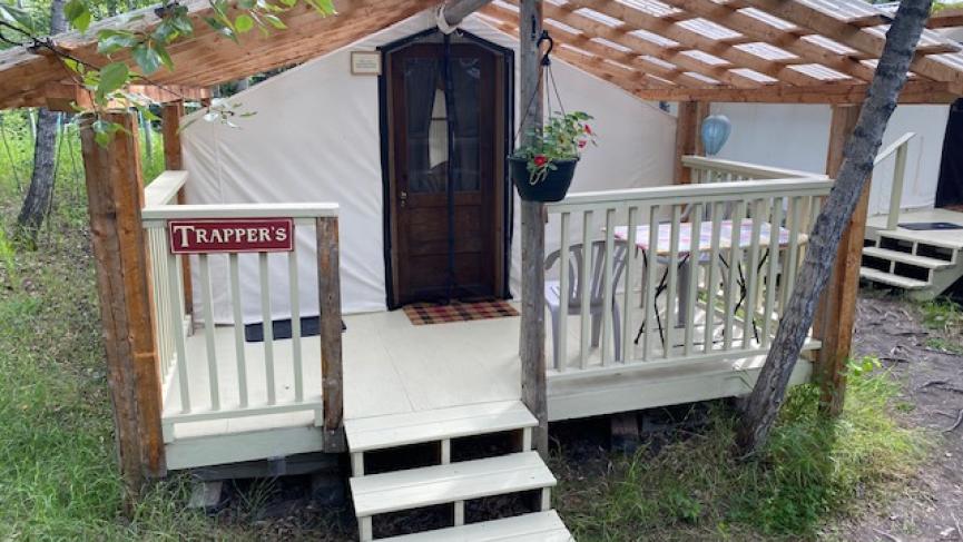 Wall Tent Cabin at Whitehouse Cabins in Dawson City, Yukon