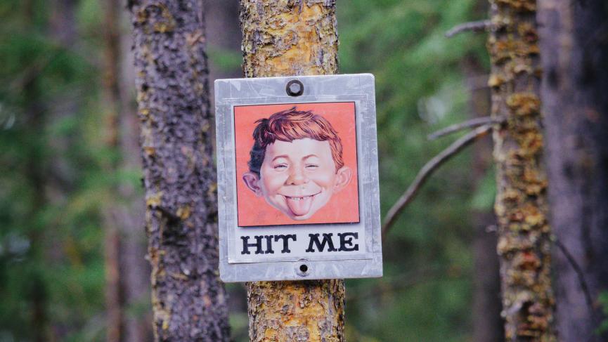 Hit Me sign