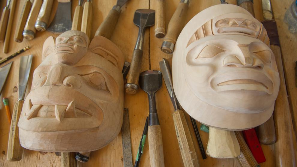 Close-up of carvings