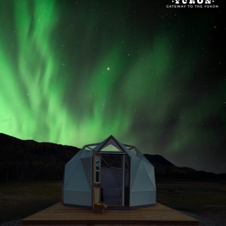 dome with aurora behind