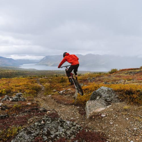 Biking on top of Fish Lake