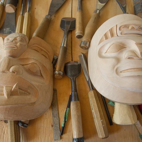 Close-up of carvings