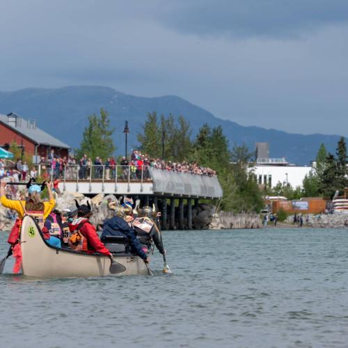 paddlers along the yukon river