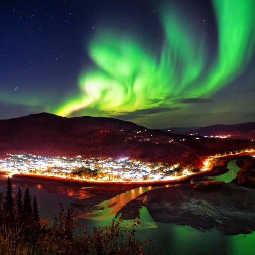 aurora above dawson city