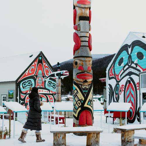 Totem Poles in Carcross Commons