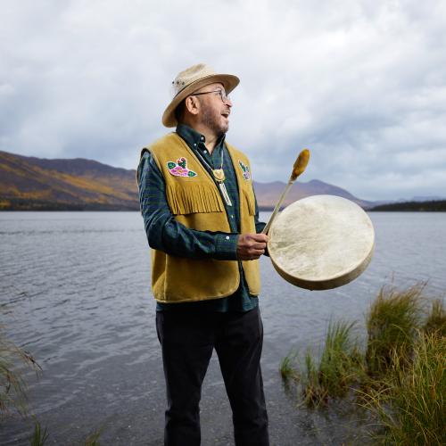 CAFN citizen John Fingland on his traditional territory at Pine Lake