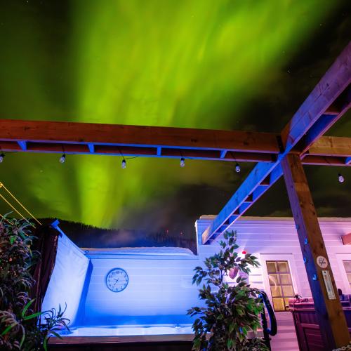 Northern lights above Yukon Spa in Dawson City