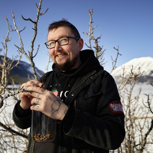 CTFN Citizen on his traditional territory harvesting traditional medicine.