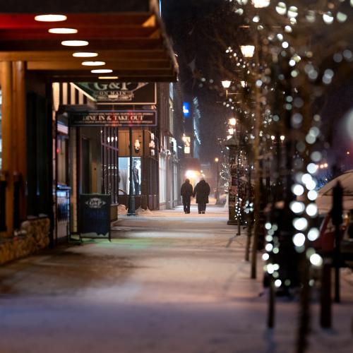 Snowy evening on Main St