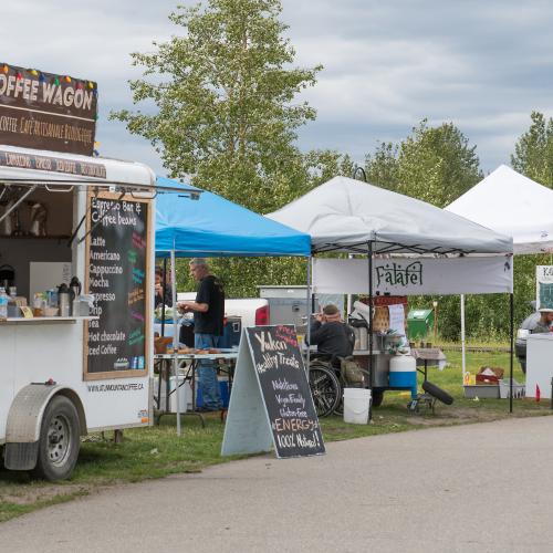 Food trucks at the Fireweed Community Market