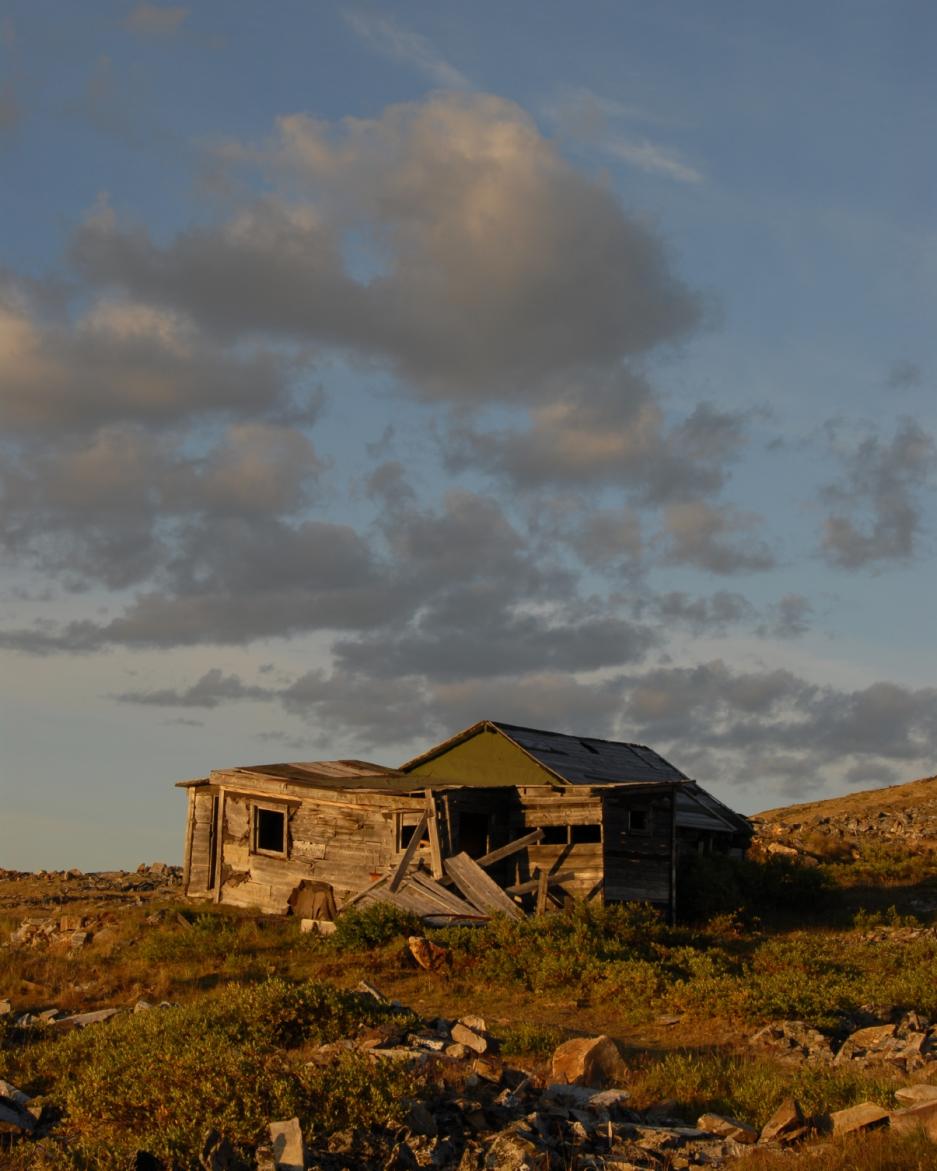 An old abandoned shack on a mountainside