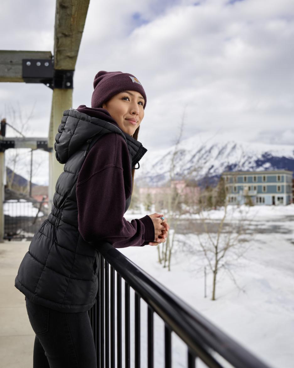 Carcross-Tagish FN citizen Margareta Toews on her traditional territory