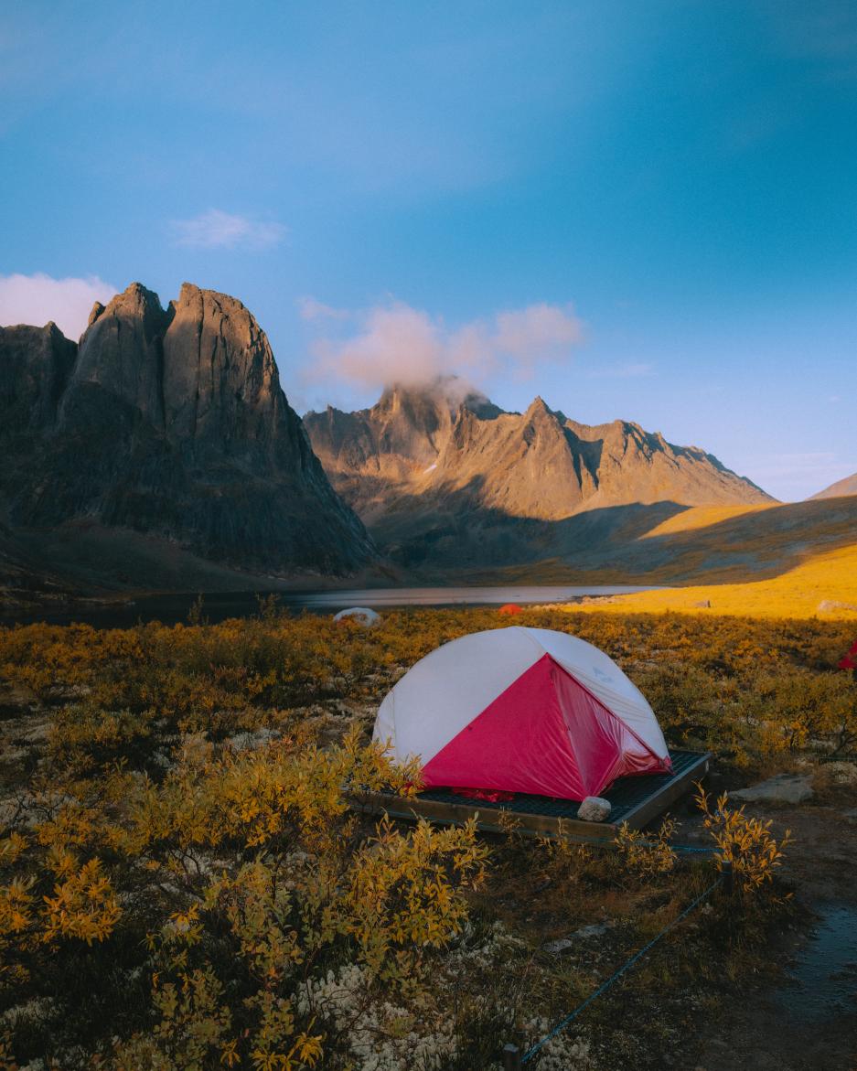 Camping at divide lake in the Yukon