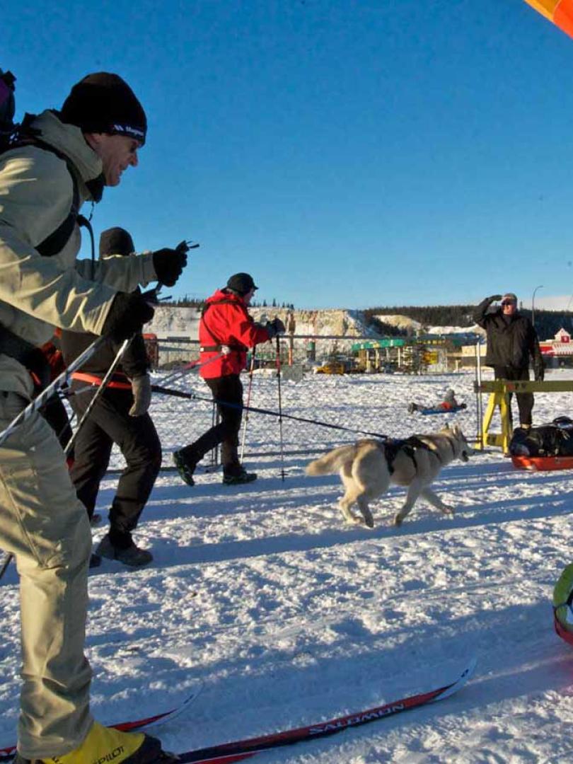 Participants of the yukon arctic ultra start their race