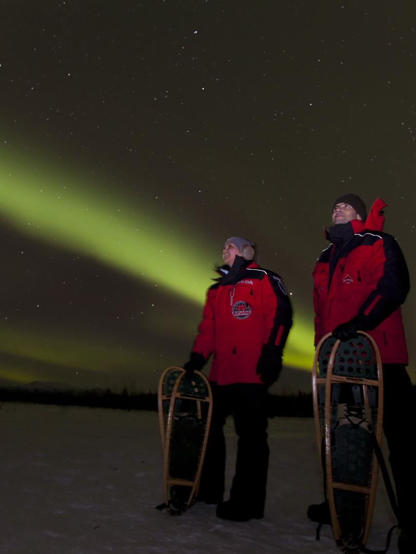 couple watching northern lights
