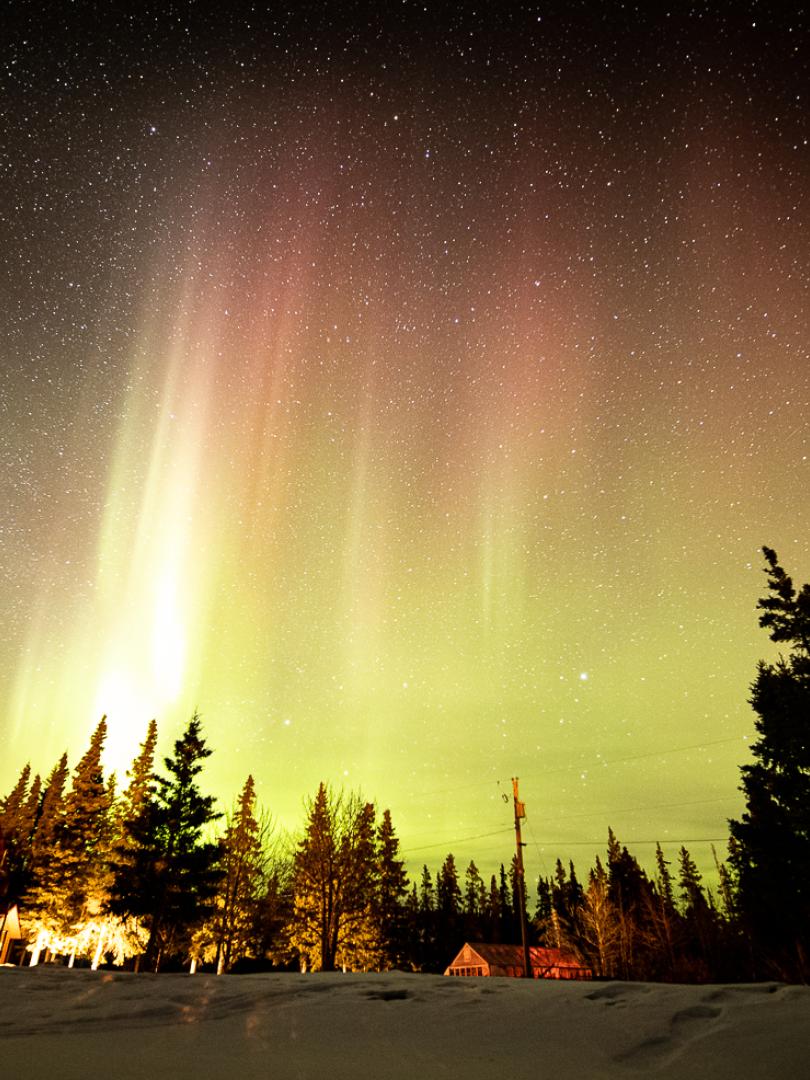 Northern lights seen from the backyard