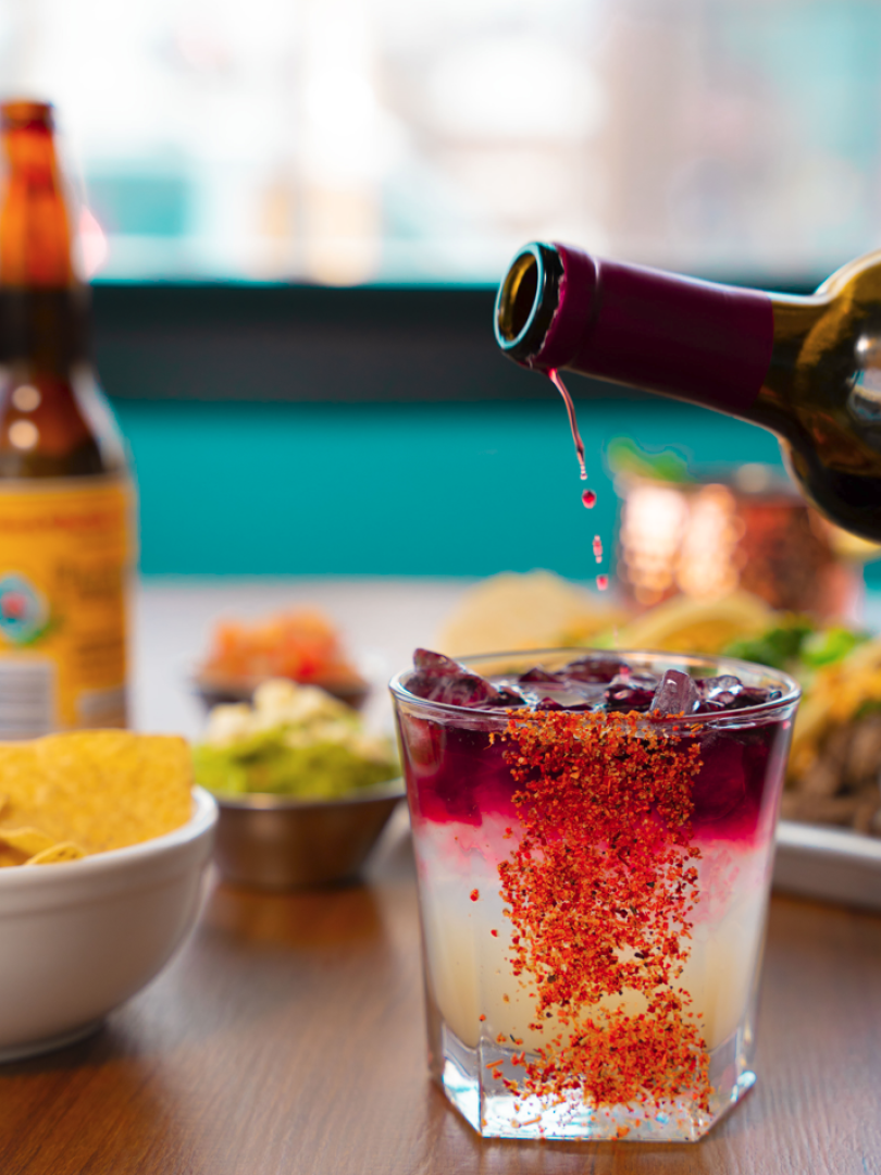 Tacos margarita chips guacamole beer cocktails