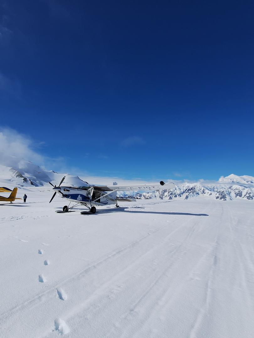 Both airplanes on the glacier