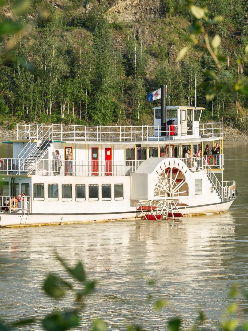 View of Klondike Spirit from the shore in summer