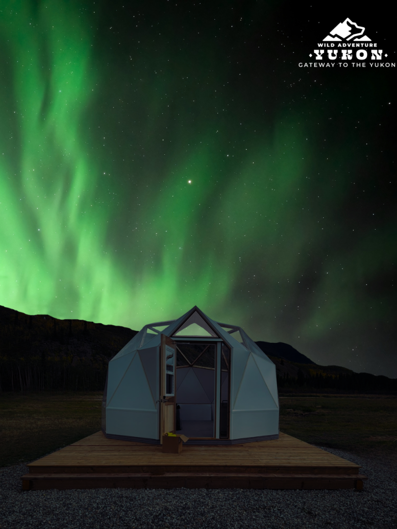 dome with aurora behind