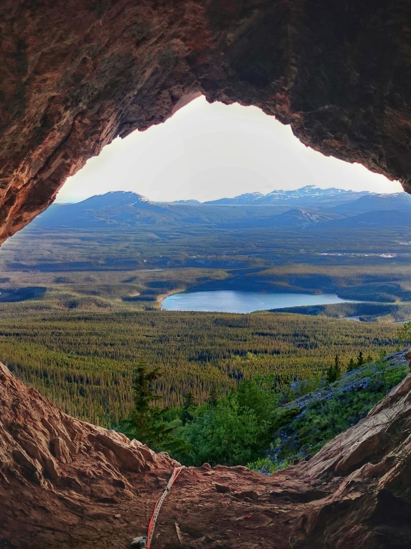 amazing Yukon view form inside cave