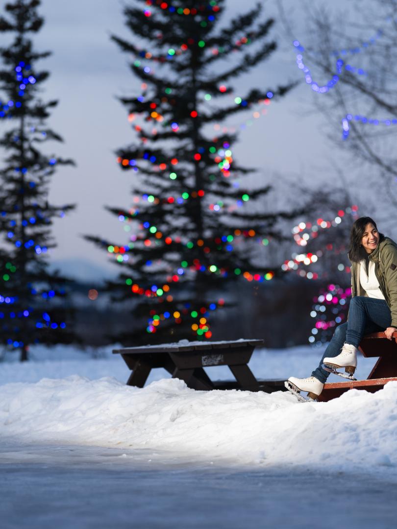 skating at Ship Yards Park near the Christmas Lights