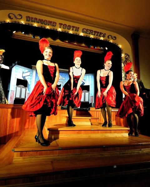 Four gerties girls perform in Dawson City