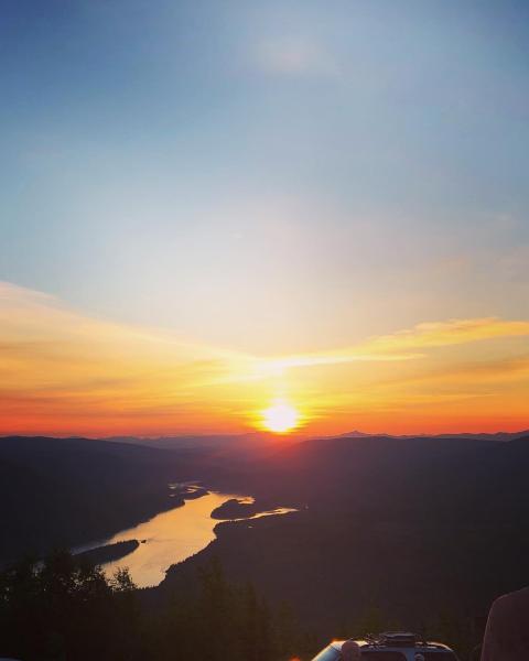 sun setting over yukon river