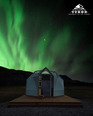 dome with aurora behind