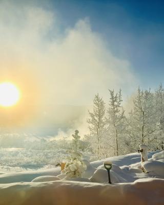 Sun rise at hot springs in Feb.